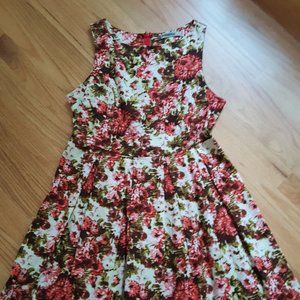 Cotton Pleated Floral Dress